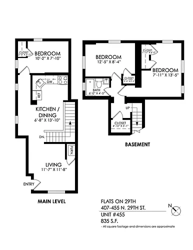 Floor plan 3 Bedroom, 1 Bath
