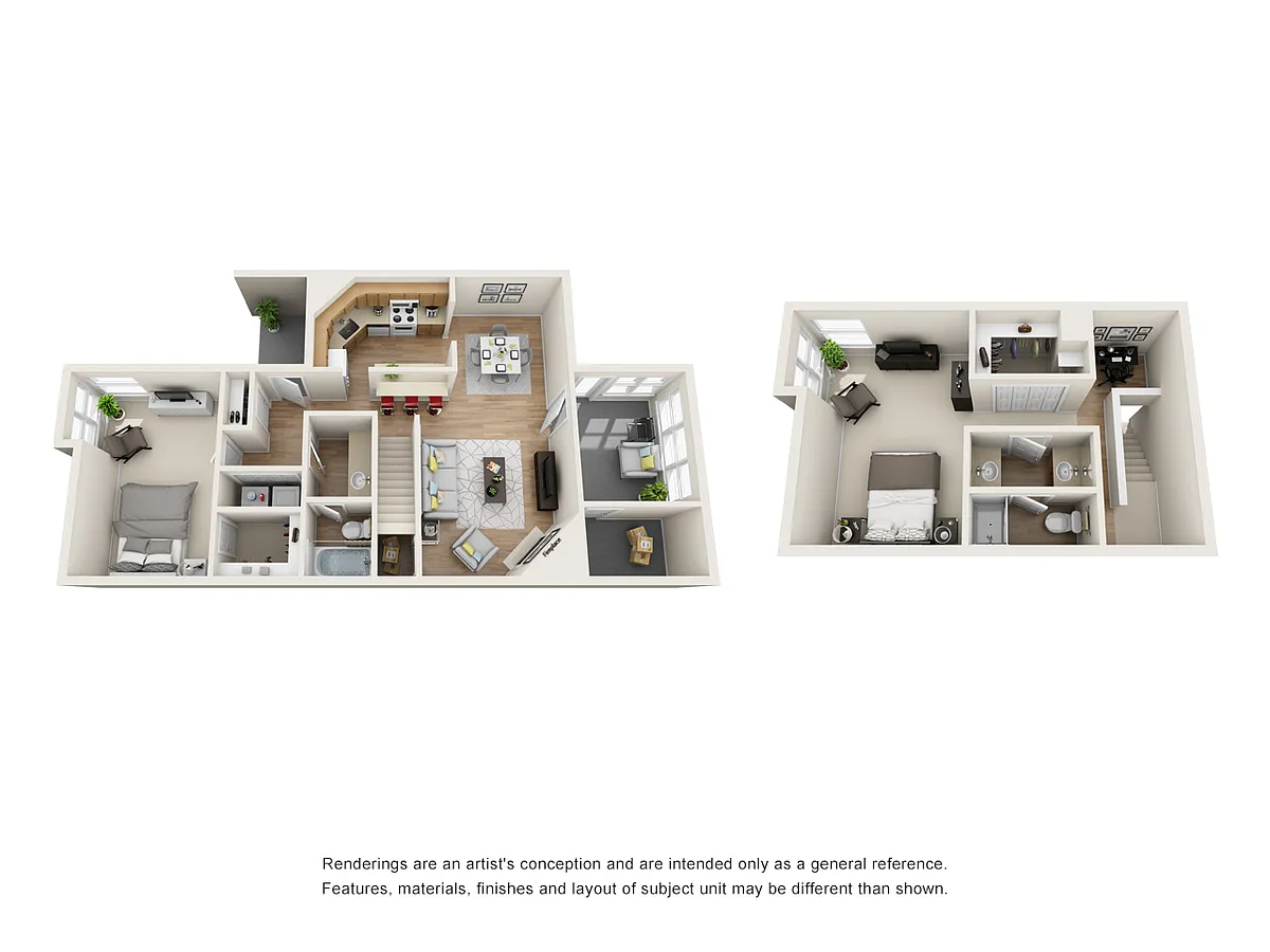 Floor plan 2 BR/2 BA Town home - Royal