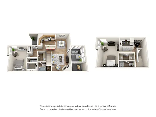 Floor plan 2 BR/2 BA Town home - Royal