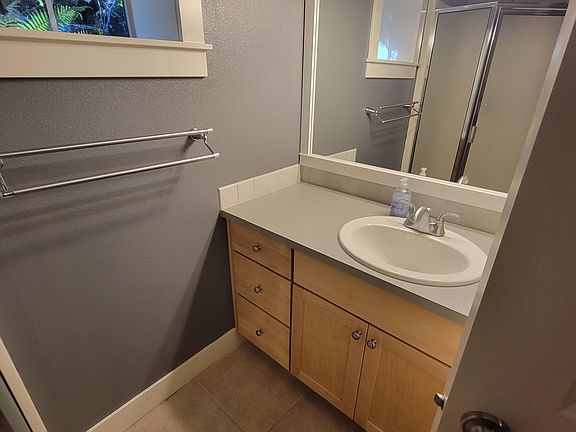 Bathroom vanity and window