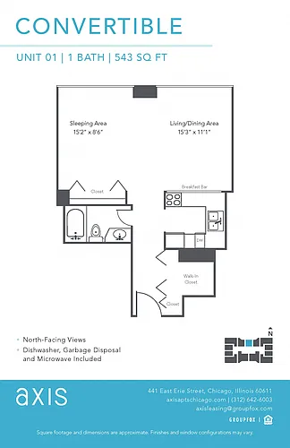 Floor plan Convertible Studio