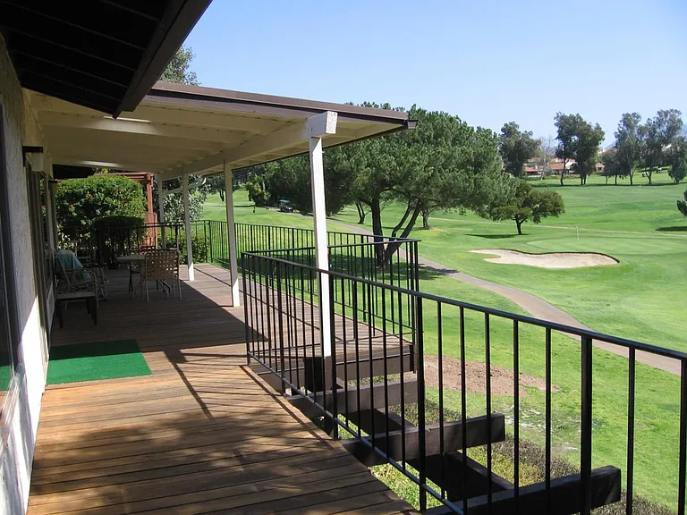 Deck overlooking golf course