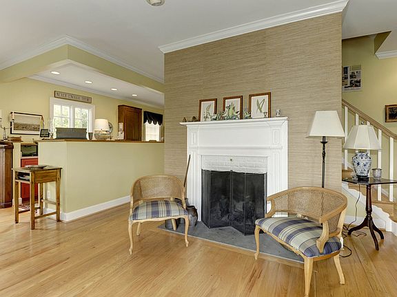 One of two fireplaces