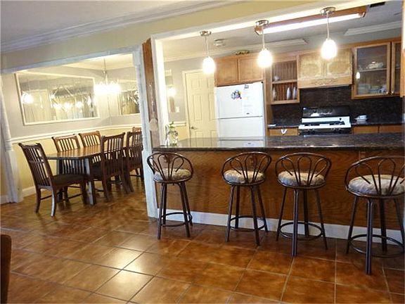 open kitchen and dining room
