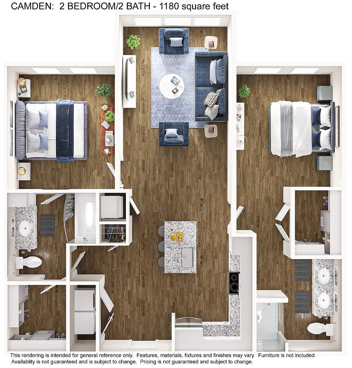 Floor plan 2x2 Camden B1S