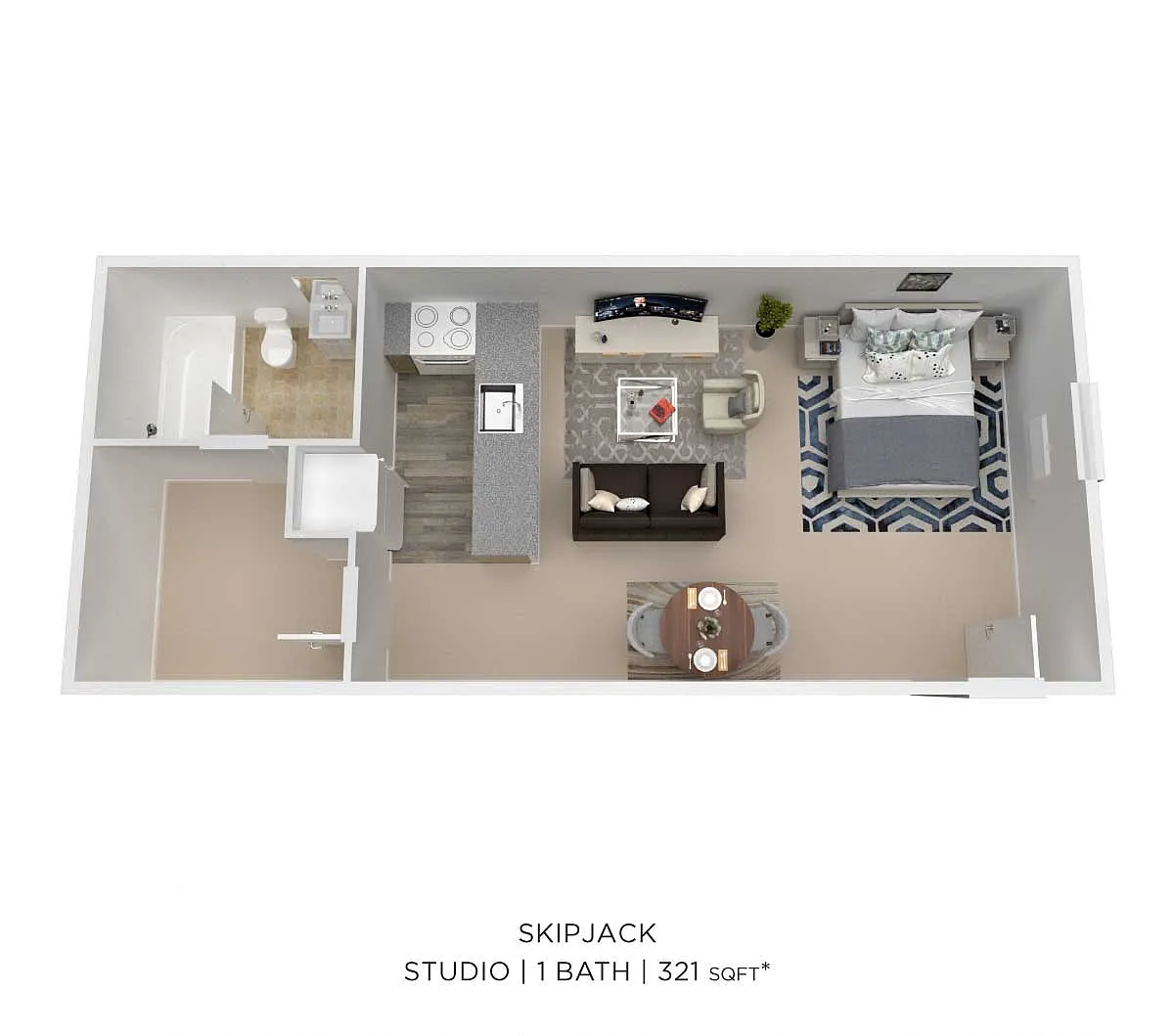 Floor plan Studio - 321 sqft