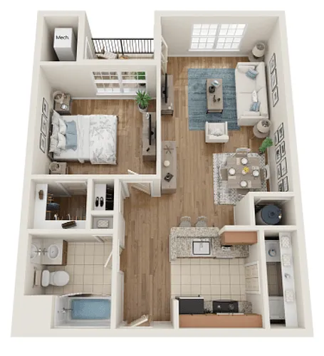 Floor plan Type A - One Bedroom