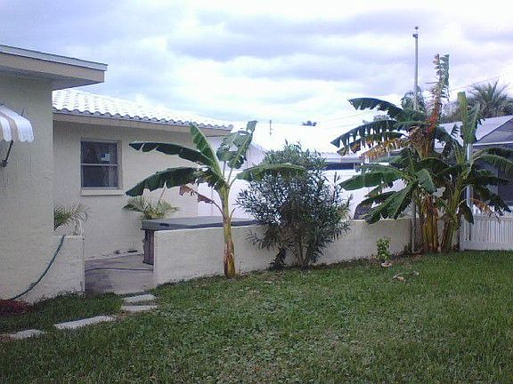 back yard looking toward spa area
