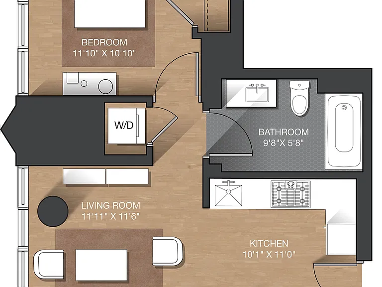 A - 1B floor plan The Girard
