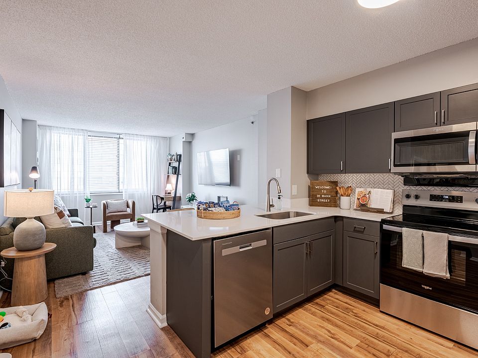 Open living spaces at 15 Bank Apartments in White Plains, NY 10606
