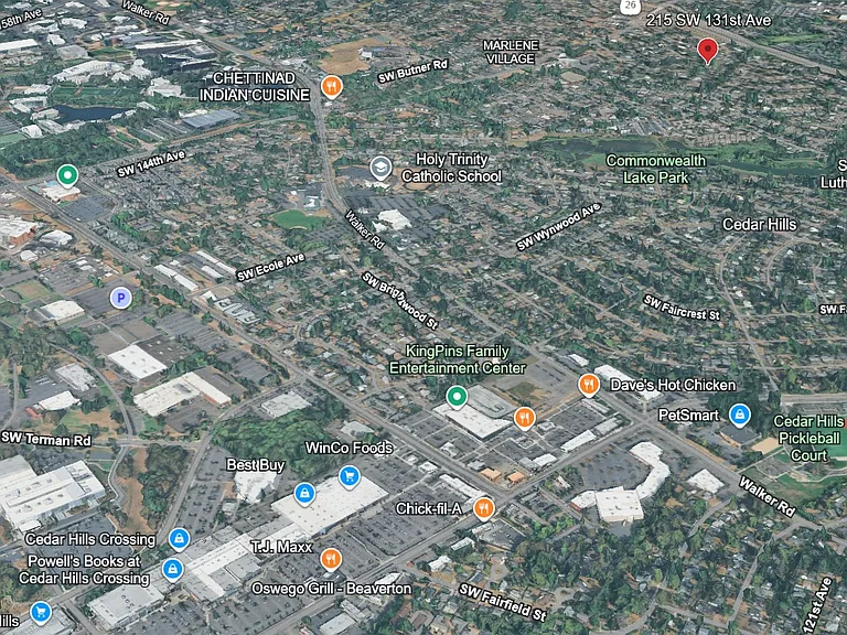 Map showing proximity to Cedar Hill shopping area - Winco, Best Buy, Chick-fil-A, Schools, parks, etc