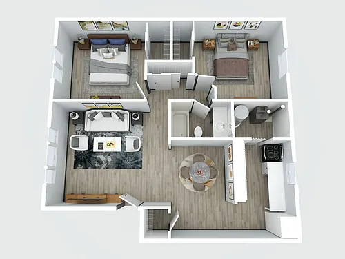 Floor plan 2 Bedroom 1 Bath