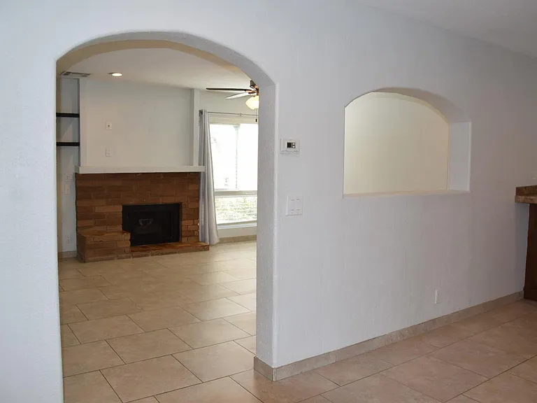 Looking from dining room into living room