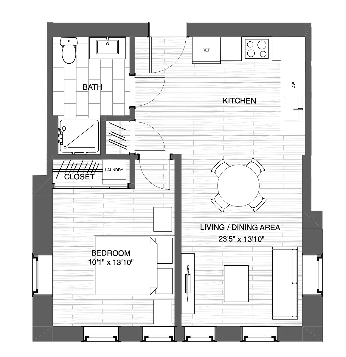 Floor plan Premium One Bedroom