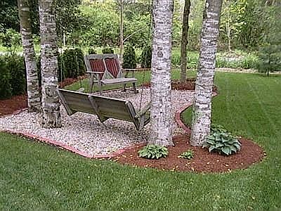 sitting area in front yard