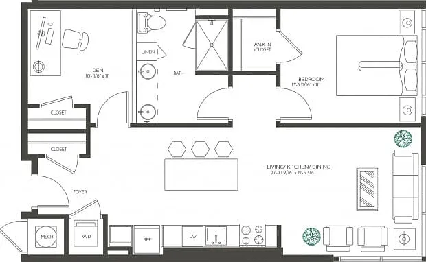 One Bedroom Den 1D-1 Stack 4 One Bedroom Den 1D-1 Stack 4