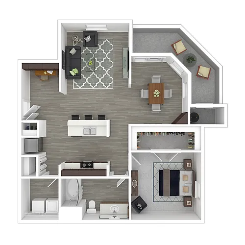 Floor plan 1x1-955- Full Renovation