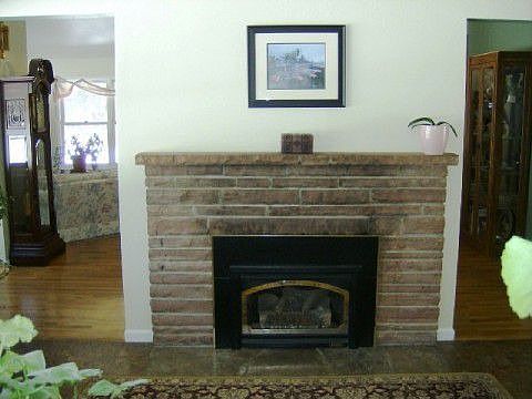 Gas fireplace in rec area