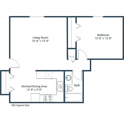 Floor plan One Bedroom 11A