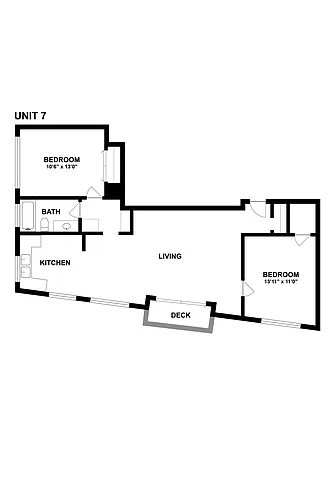 Floor plan 2 Bedroom 1 Bath