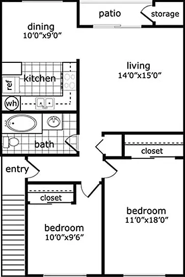 The Habitat Two Bedroom Floorplan The Habitat Two Bedroom Floorplan
