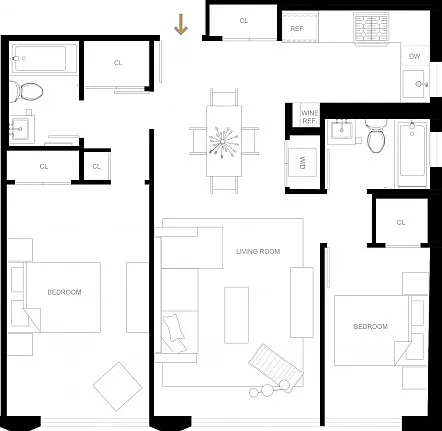 2 bed 2 bath B2-R 2 bed 2 bath B2-R