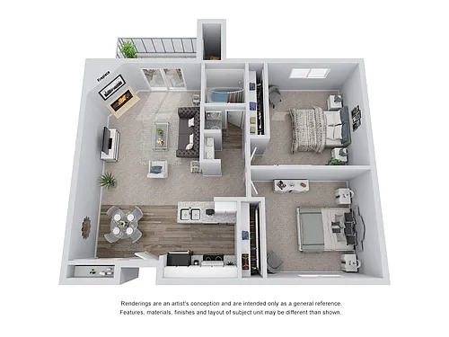 Floor plan B1: 2 Bed 1 Bath