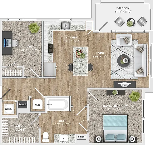 1 Bedroom | 1 Bath | Den | 910 SF 1 Bedroom | 1 Bath | Den | 910 SF
