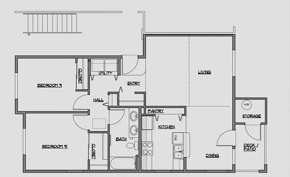 Floor plan 2 Bed 1 Bath