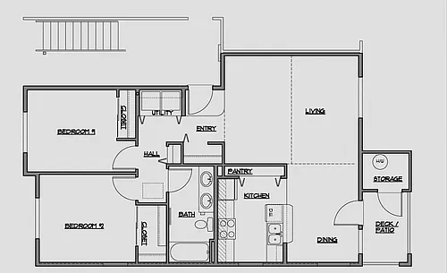 Floor plan 2 Bed 1 Bath