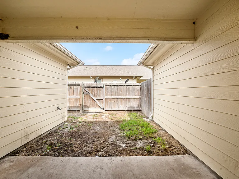 Fenced backyard