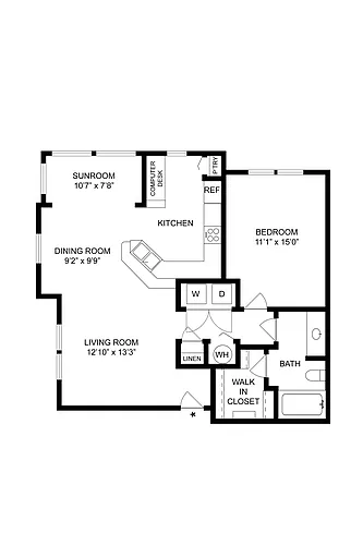 Floor plan Willow Wood w/ Sunroom