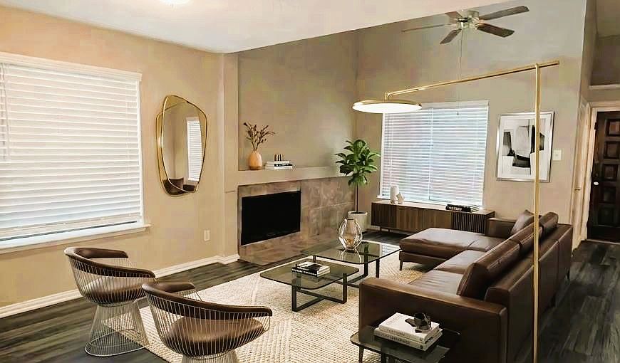 Virtually staged living room