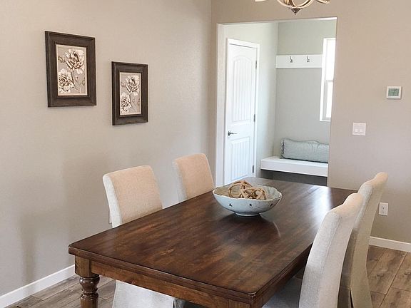Dining area with mud room behind