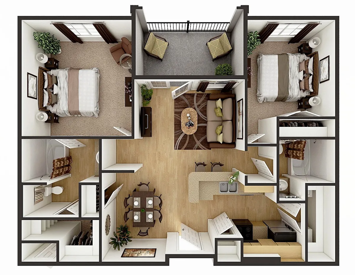Floor plan 2 Bed 2 Bath