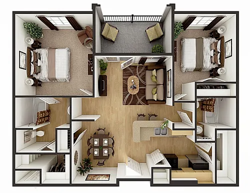 Floor plan 2 Bed 2 Bath