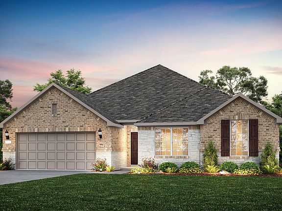 The Northlake, a one-story home with 2-car garage, shown as Home Exterior B