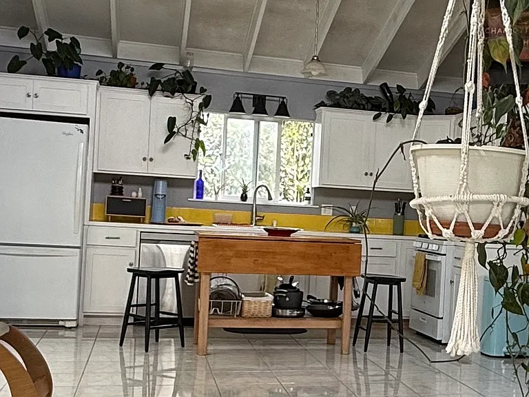 bright kitchen with dishwasher and gas stove.