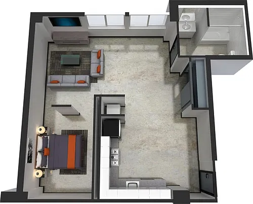 Floor plan 1x1 Met D