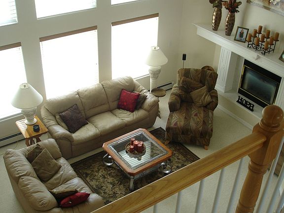 Living room with fire place.