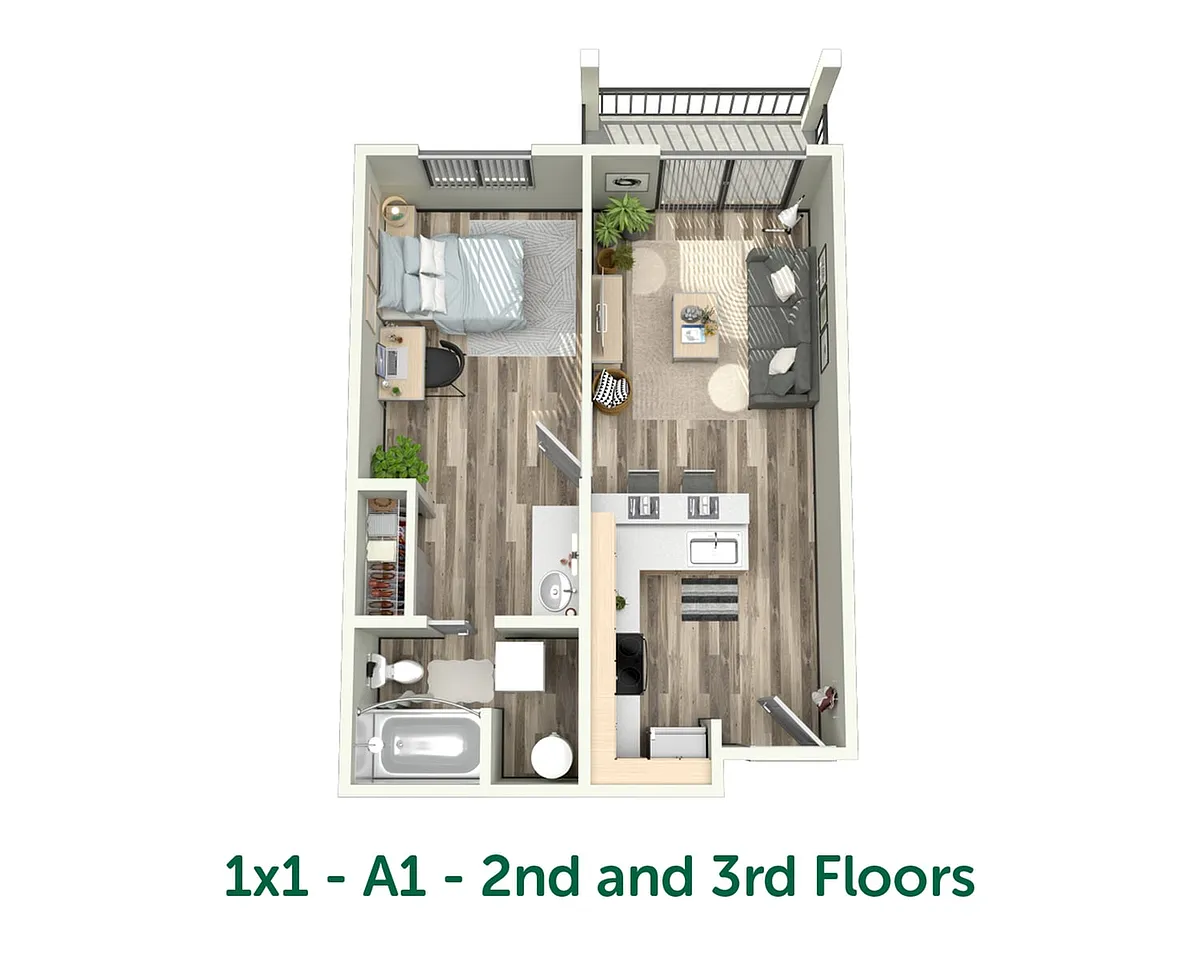 Floor plan 1X1 A1