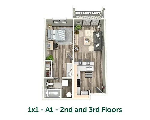 Floor plan 1X1 A1