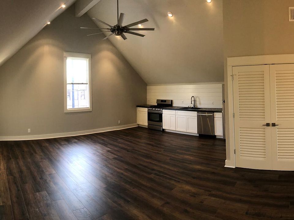 Huge fan moves air in the entire space.
