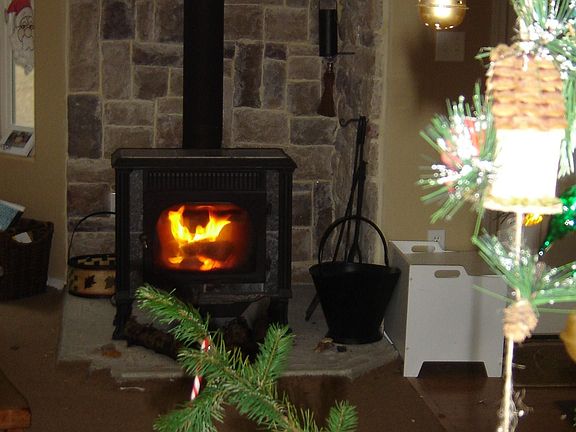 Soap stone wood fireplace