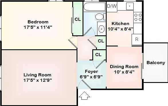 Floor Plan 1 Bedroom Floor Plan 1 Bedroom