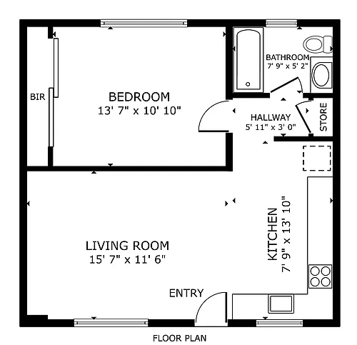 Floor plan One Bedroom Apartment