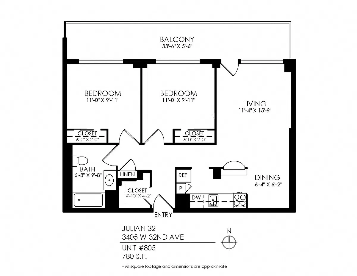 Floor plan Eden Manor 2 Bed X 1 Bath