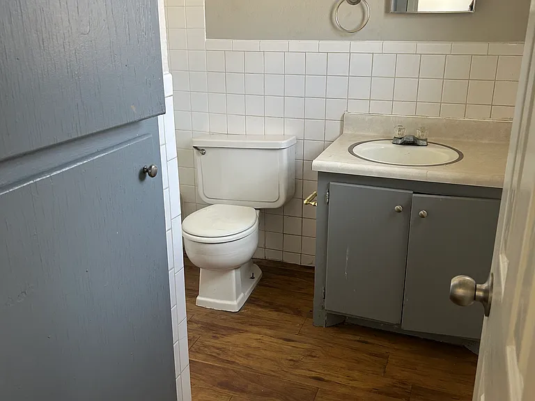 Bathroom with new plumbing.