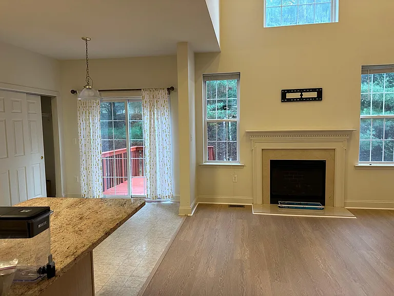 Living room with new LVP, Fireplace with Natural gas