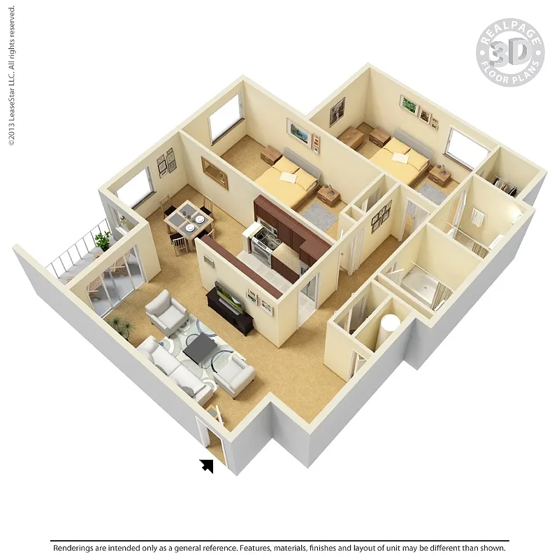 Floor plan 2 Bedroom B